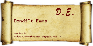Donát Emma névjegykártya